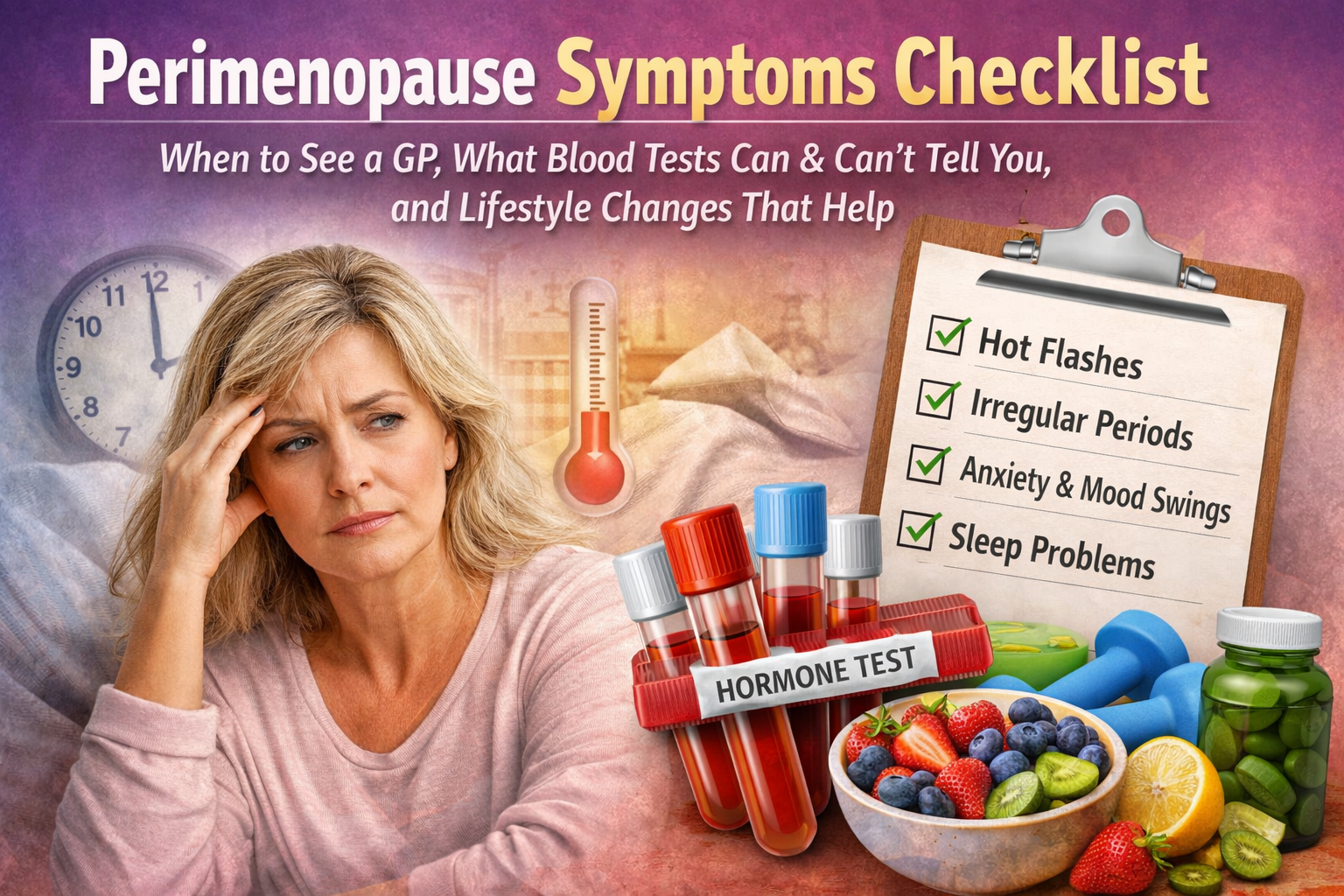 Perimenopause Symptoms Checklist When To See A GP, What Blood Tests Can And Can’t Tell You, And Lifestyle Changes That Help
