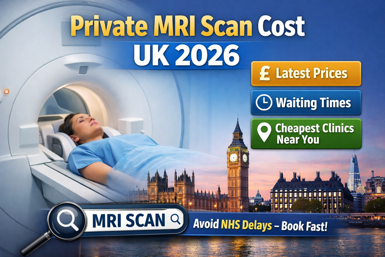 Private MRI Scan Cost UK 2026 Full Price Guide, Waiting Times and Cheapest Clinics Near You