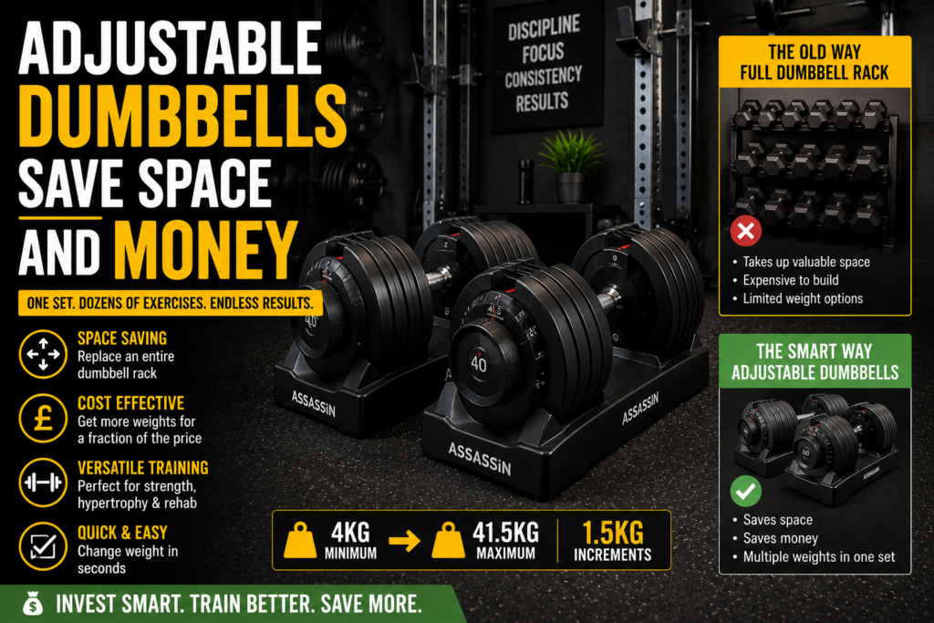 Adjustable Dumbbells Save Space And Money
