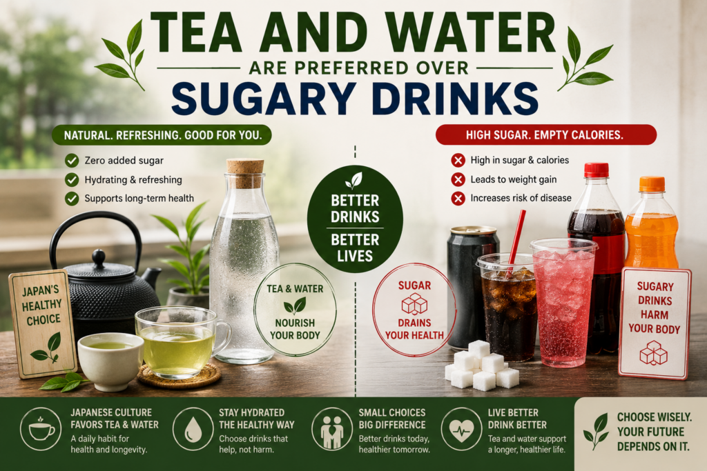 Tea And Water Are Preferred Over Sugary Drinks